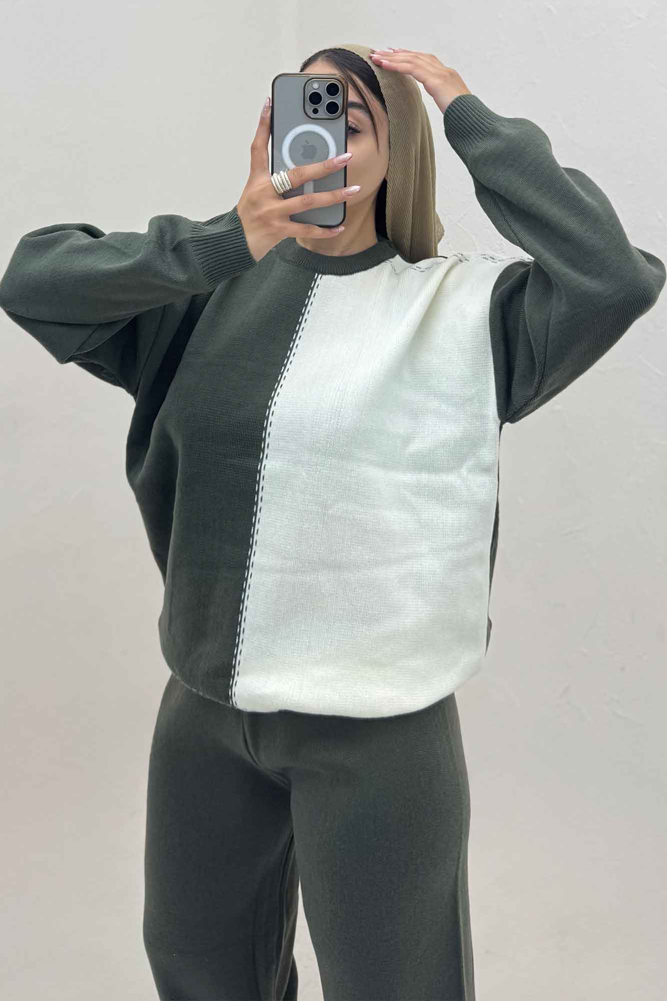 ست دورس و شلوار بافت کوکی 