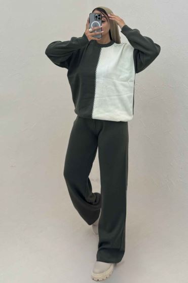 ست دورس و شلوار بافت کوکی 