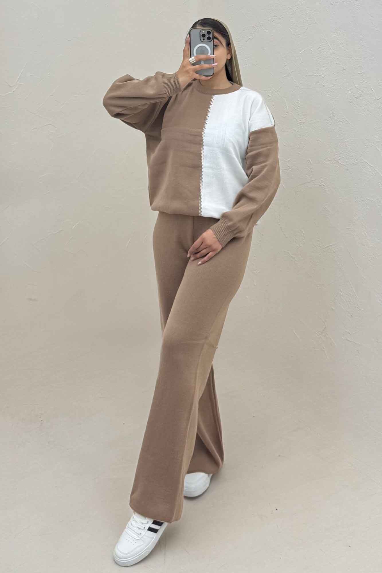 ست دورس و شلوار بافت کوکی 