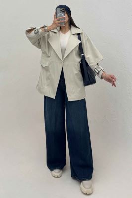 بارانی تک دکمه سانتانا کامیشا