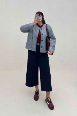 کت فوتر کجراه آستردار دو جیب ASHLEY