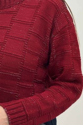 بلوز بافت طرح مربع لمه دار AF