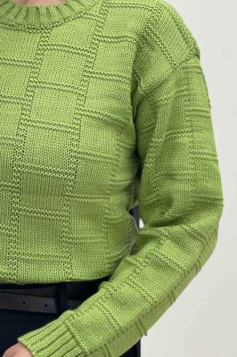 بلوز بافت طرح مربع لمه دار AF