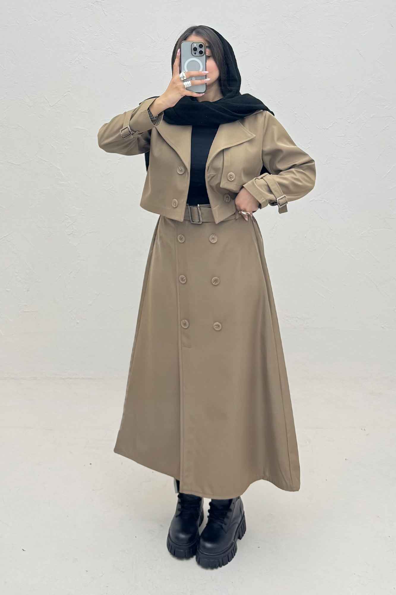 ست کراپ کت و دامن سانتانا نوینا