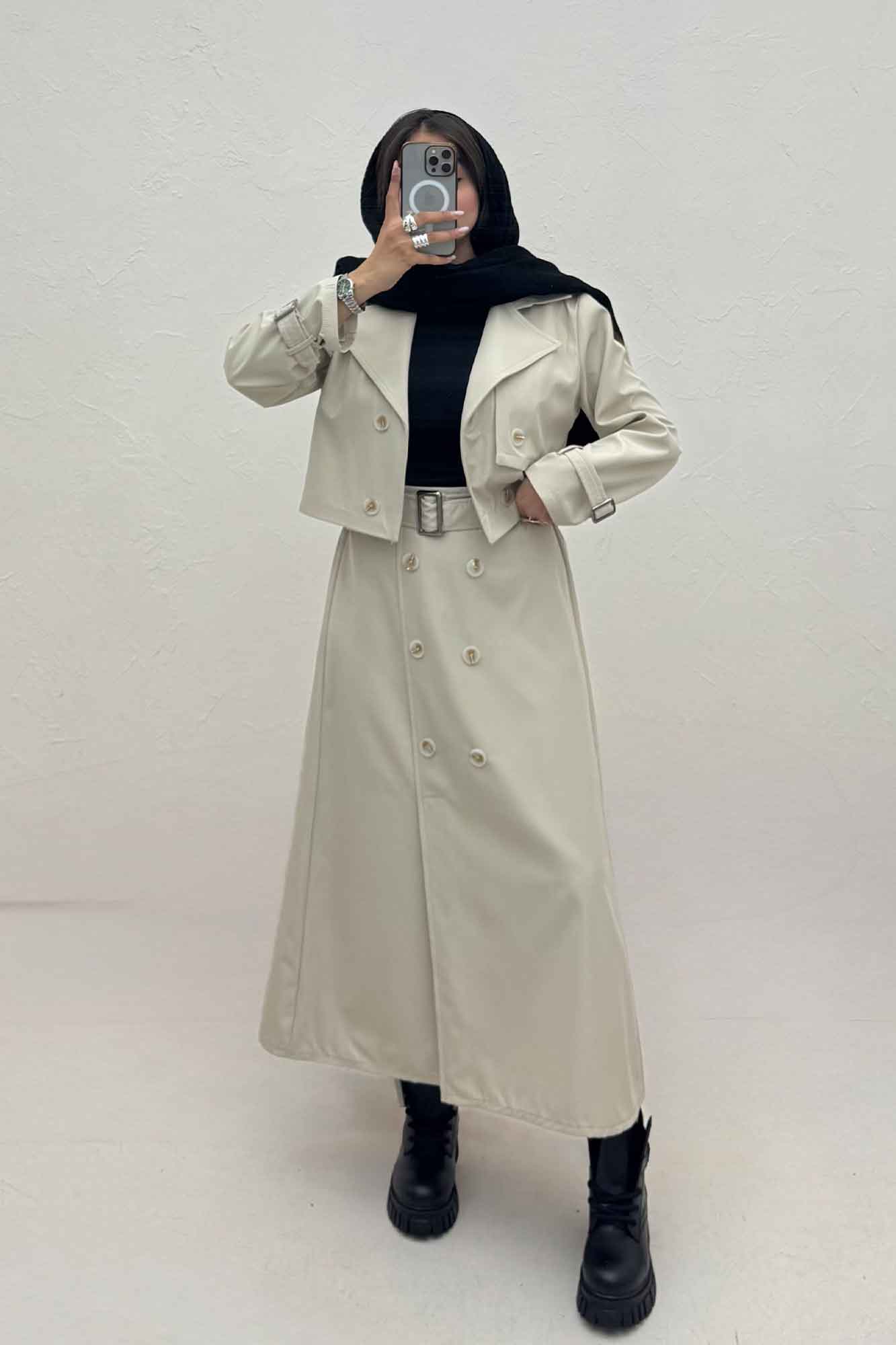 ست کراپ کت و دامن سانتانا نوینا