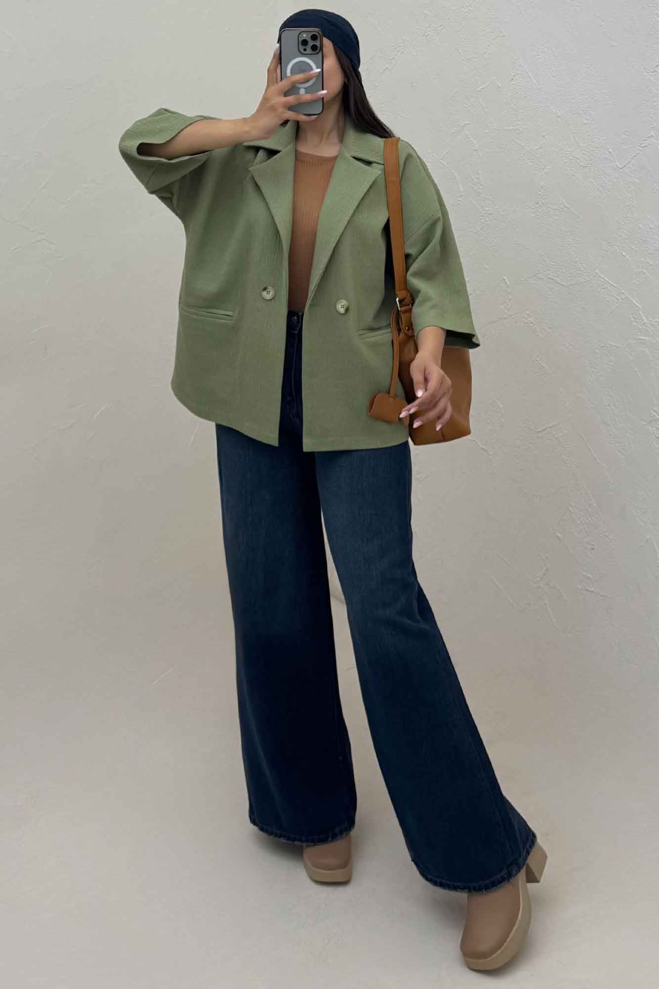 کت کتان راین آستین سه رب 