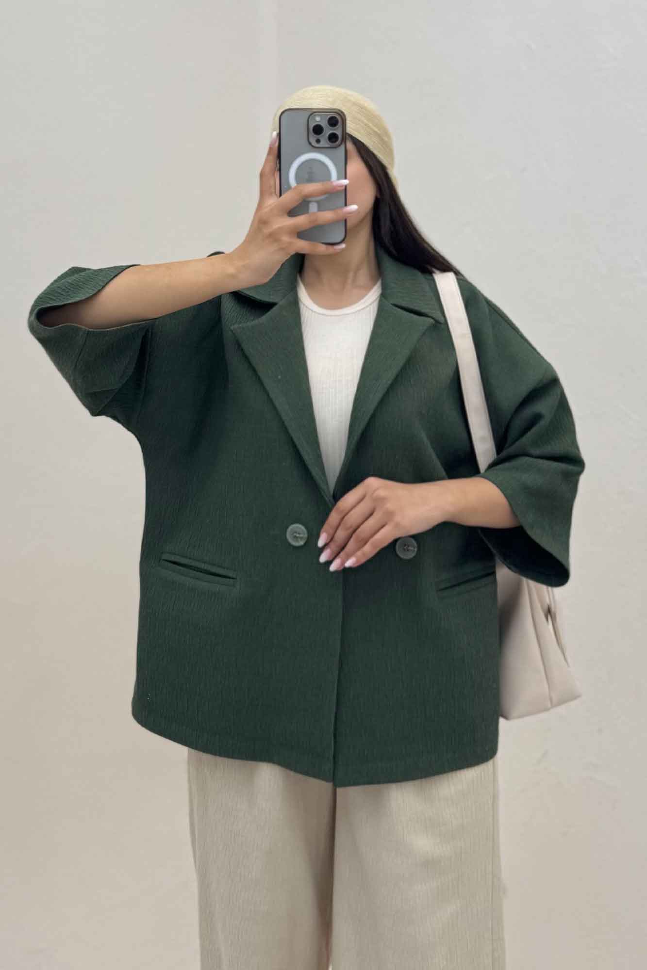 کت کتان راین آستین سه رب 