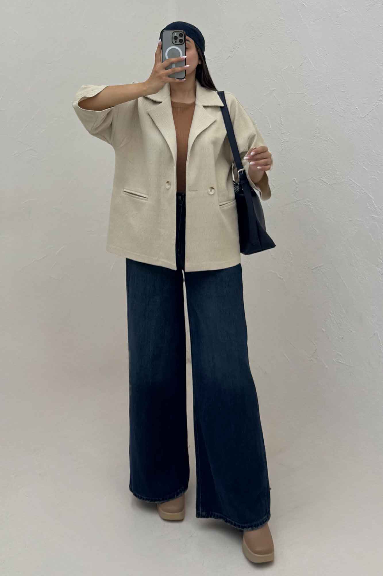 کت کتان راین آستین سه رب 