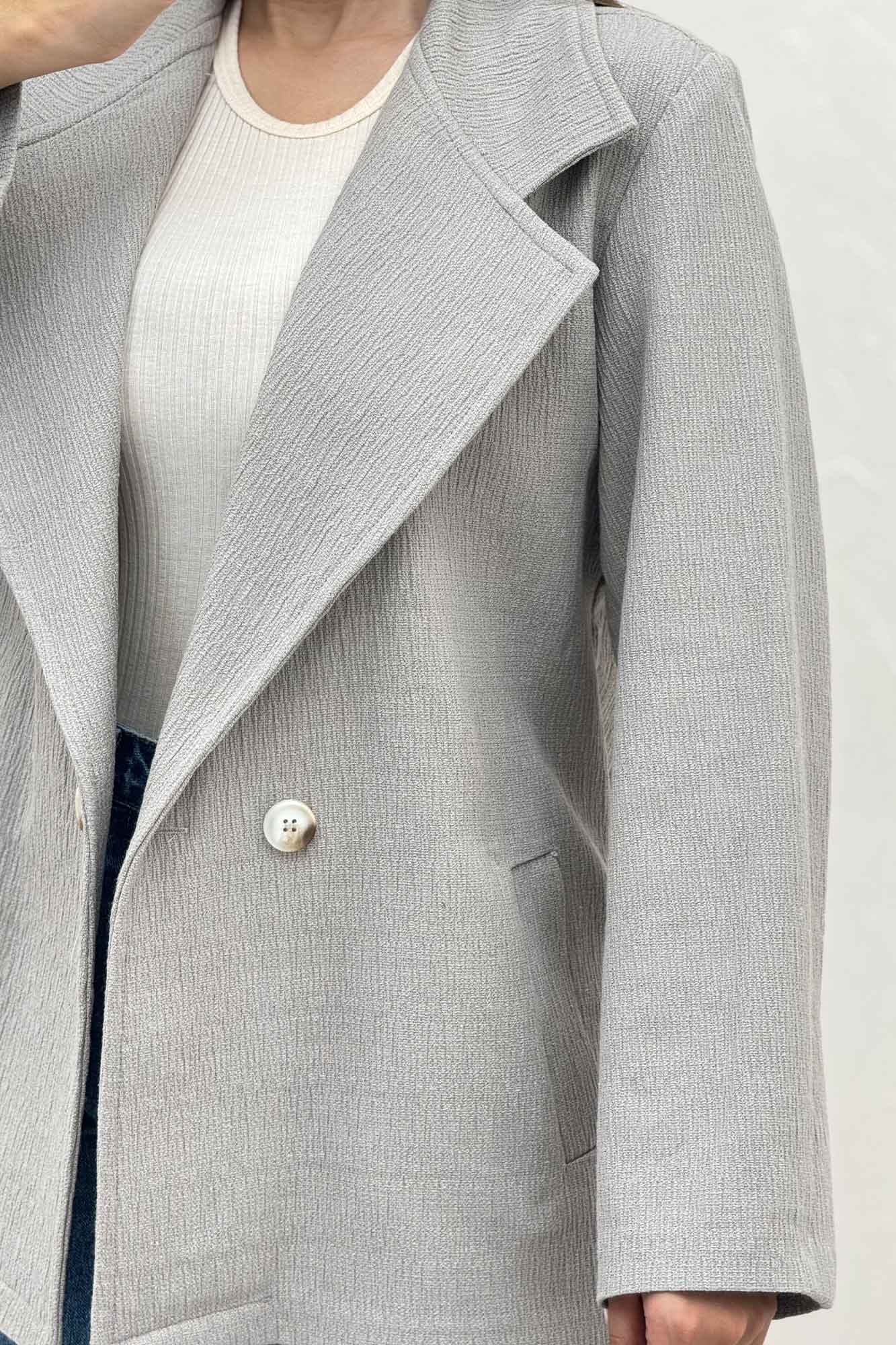 کت کتان راین یقه انگلیسی دو دکمه