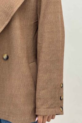 کت کتان راین یقه انگلیسی دو دکمه