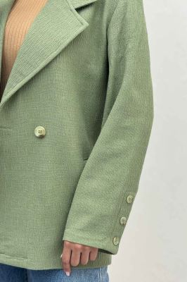 کت کتان راین یقه انگلیسی دو دکمه