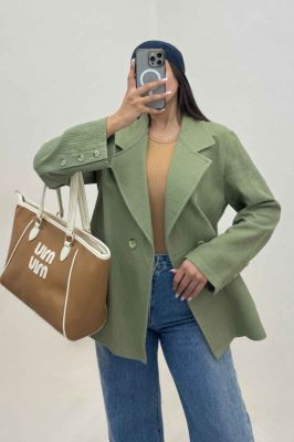 کت کتان راین یقه انگلیسی دو دکمه