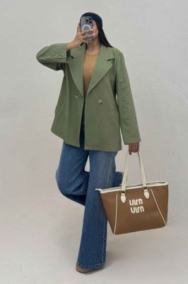 کت کتان راین یقه انگلیسی دو دکمه