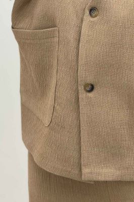 ست ژیله و شلوار تک جیب کتان راین