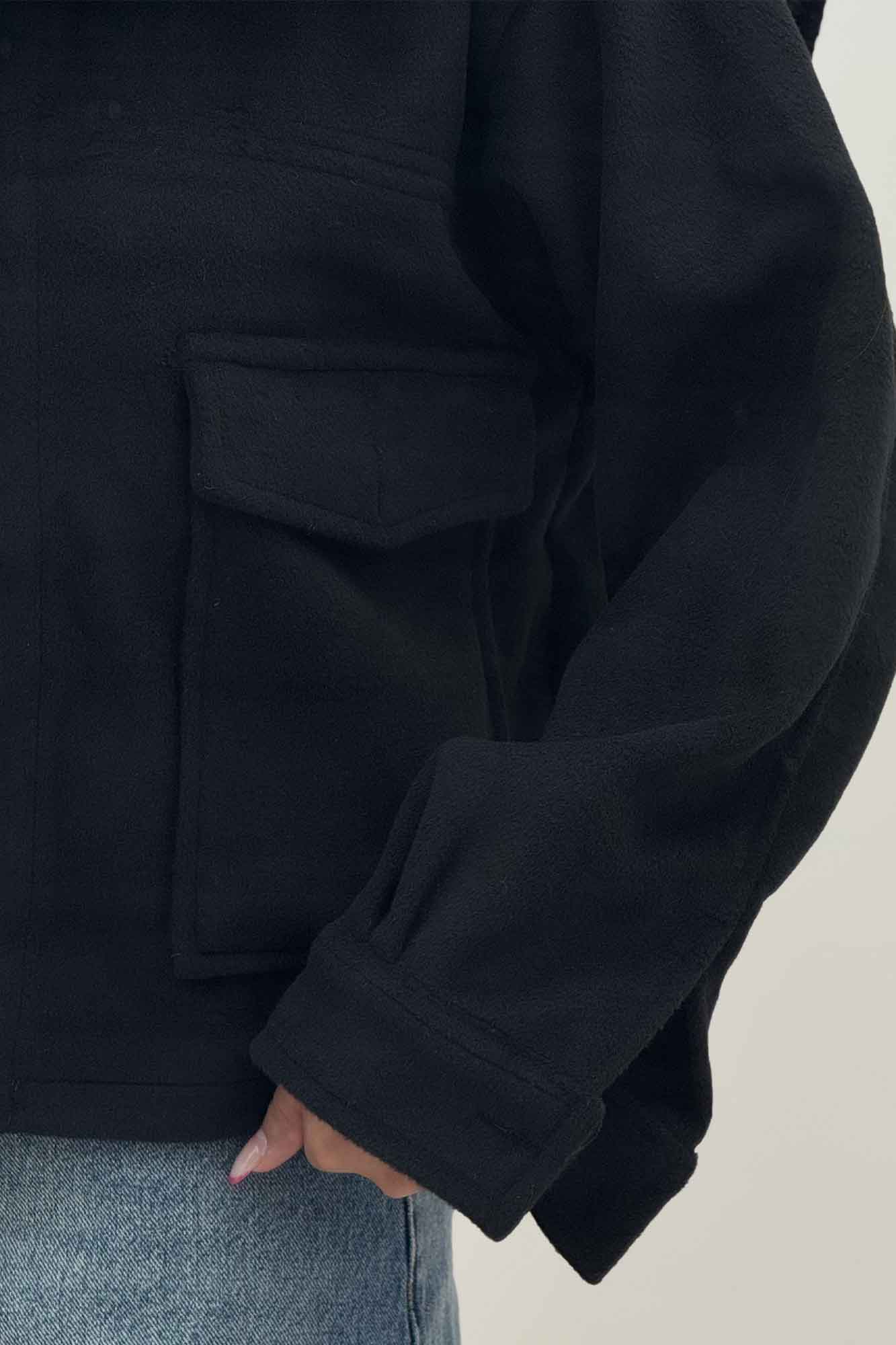 کت فوتر پشمی نیم تنه جیب پاکتی 000305