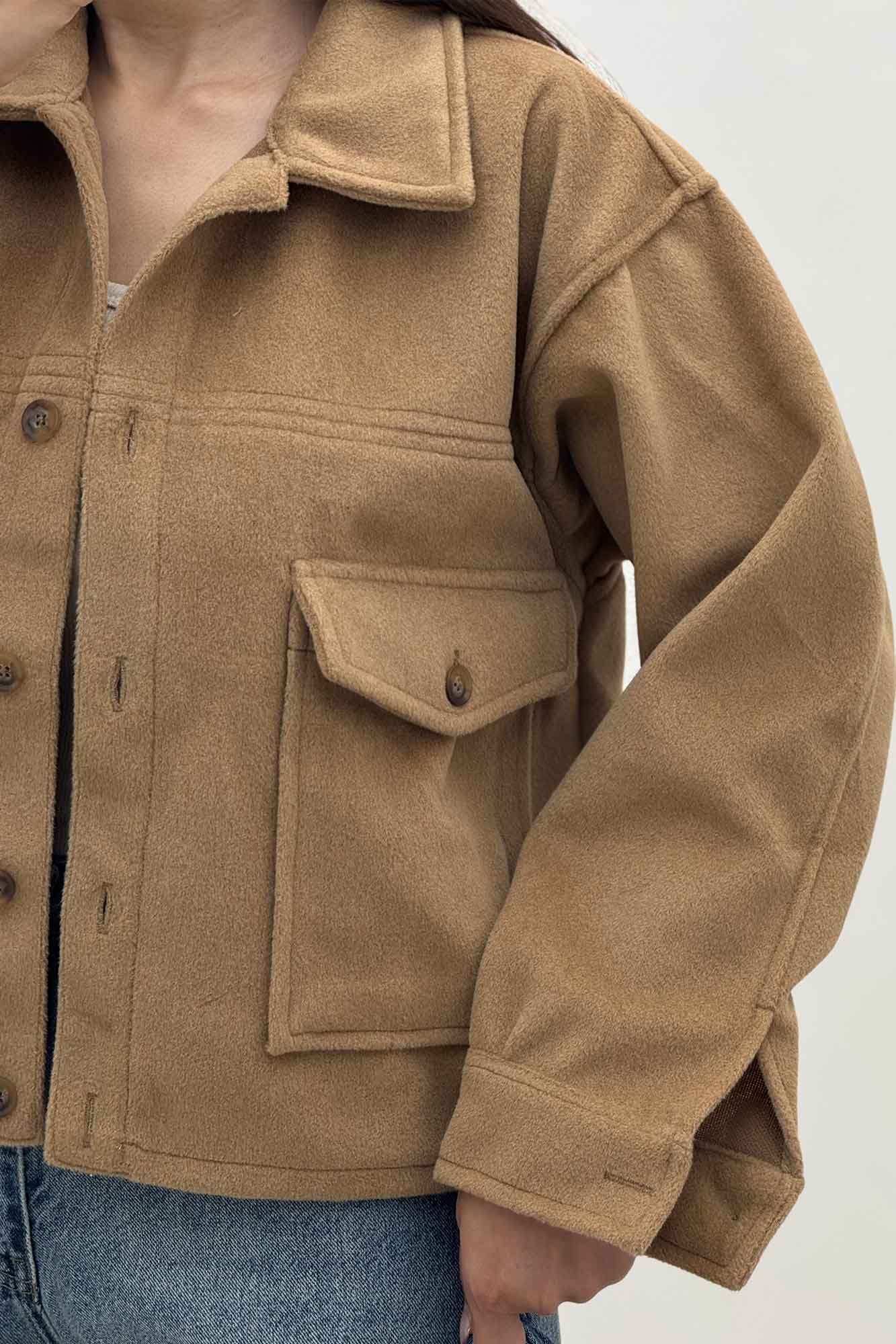 کت فوتر پشمی نیم تنه جیب پاکتی 000305