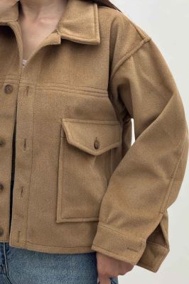 کت فوتر پشمی نیم تنه جیب پاکتی 000305