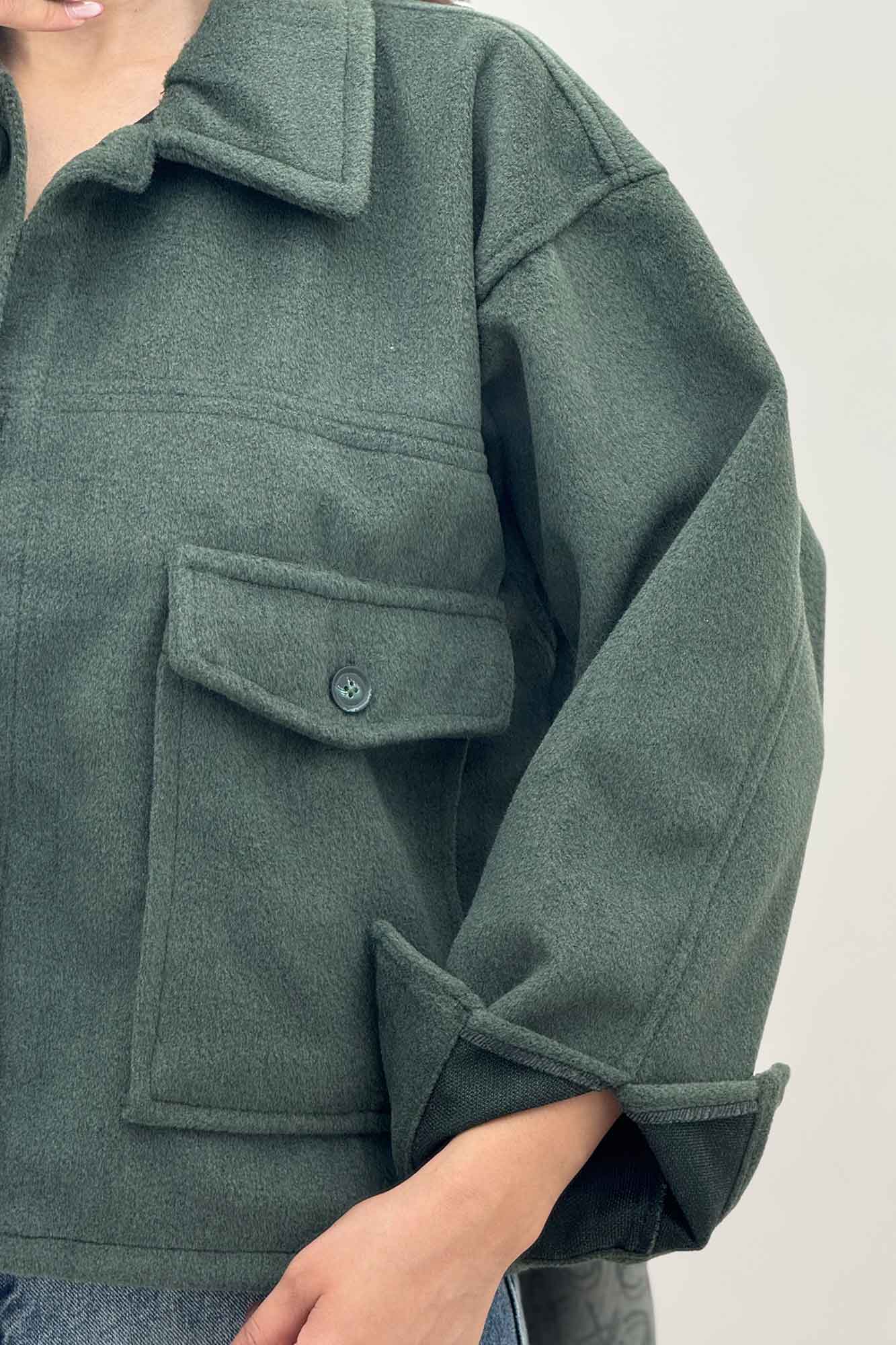 کت فوتر پشمی نیم تنه جیب پاکتی 000303