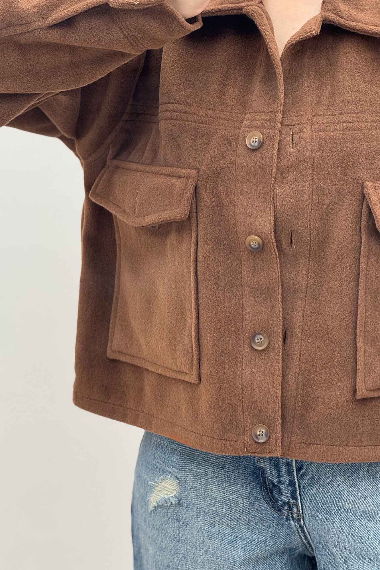 کت فوتر پشمی نیم تنه جیب پاکتی 000302