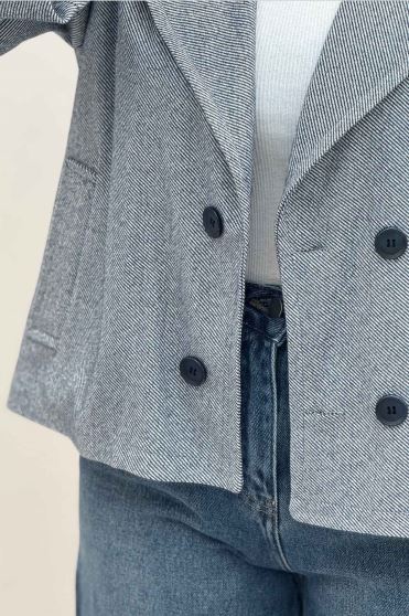 کت آستردار فوتر کجراه چهار دکمه نوبو