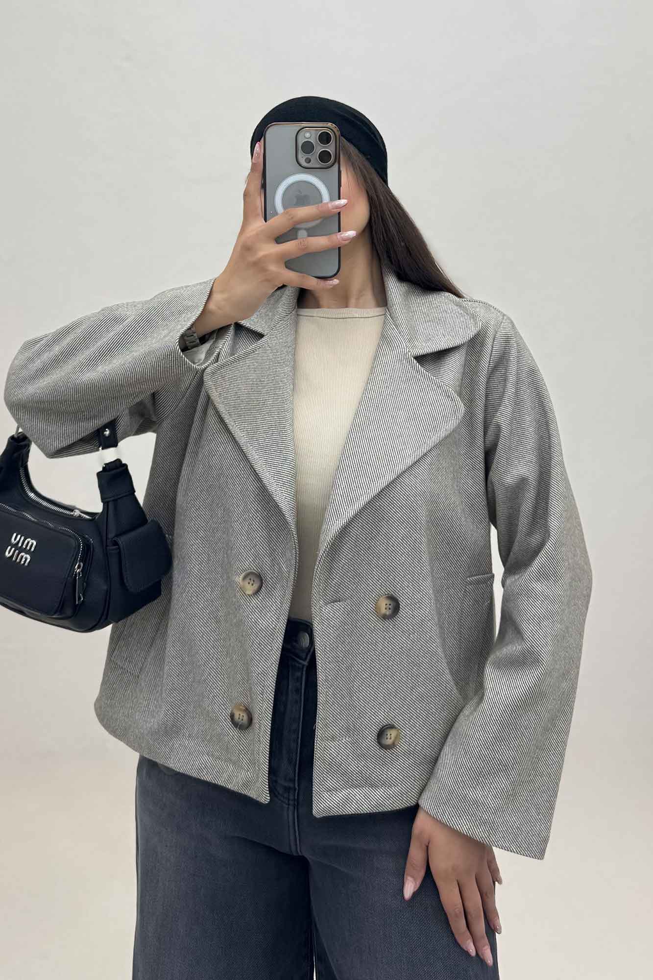 کت آستردار فوتر کجراه چهار دکمه نوبو