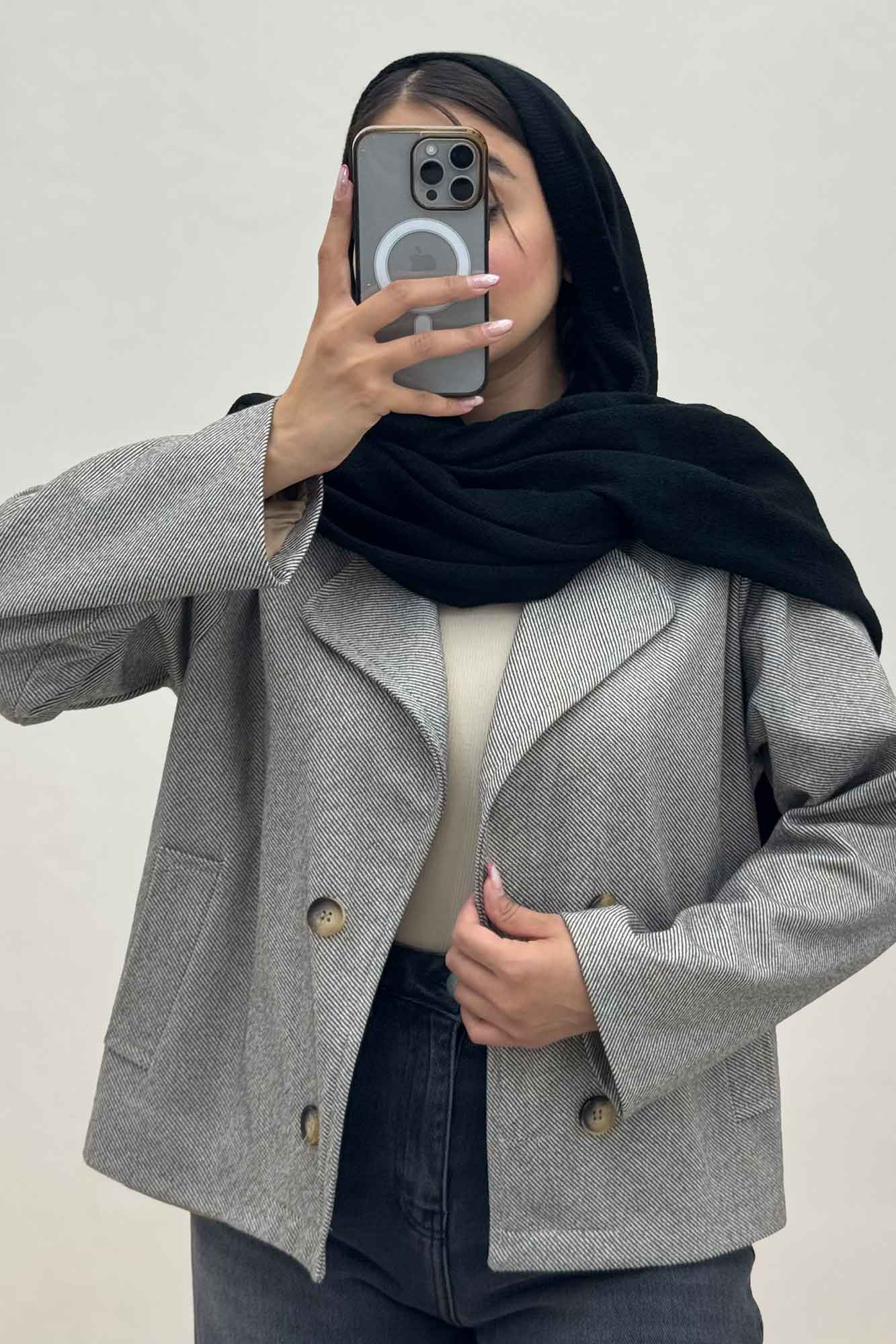 کت آستردار فوتر کجراه چهار دکمه نوبو