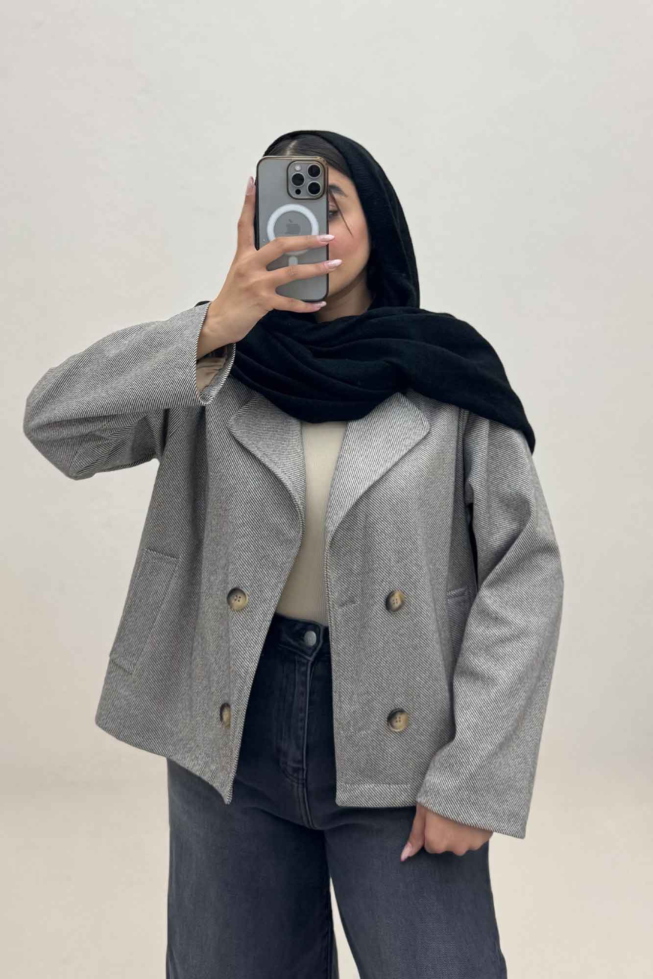 کت آستردار فوتر کجراه چهار دکمه نوبو