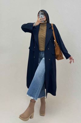 مانتو بلند بزیاق پشت چاکدار