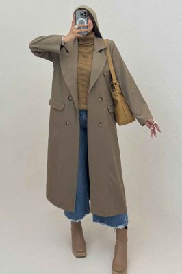 مانتو بلند بزیاق پشت چاکدار