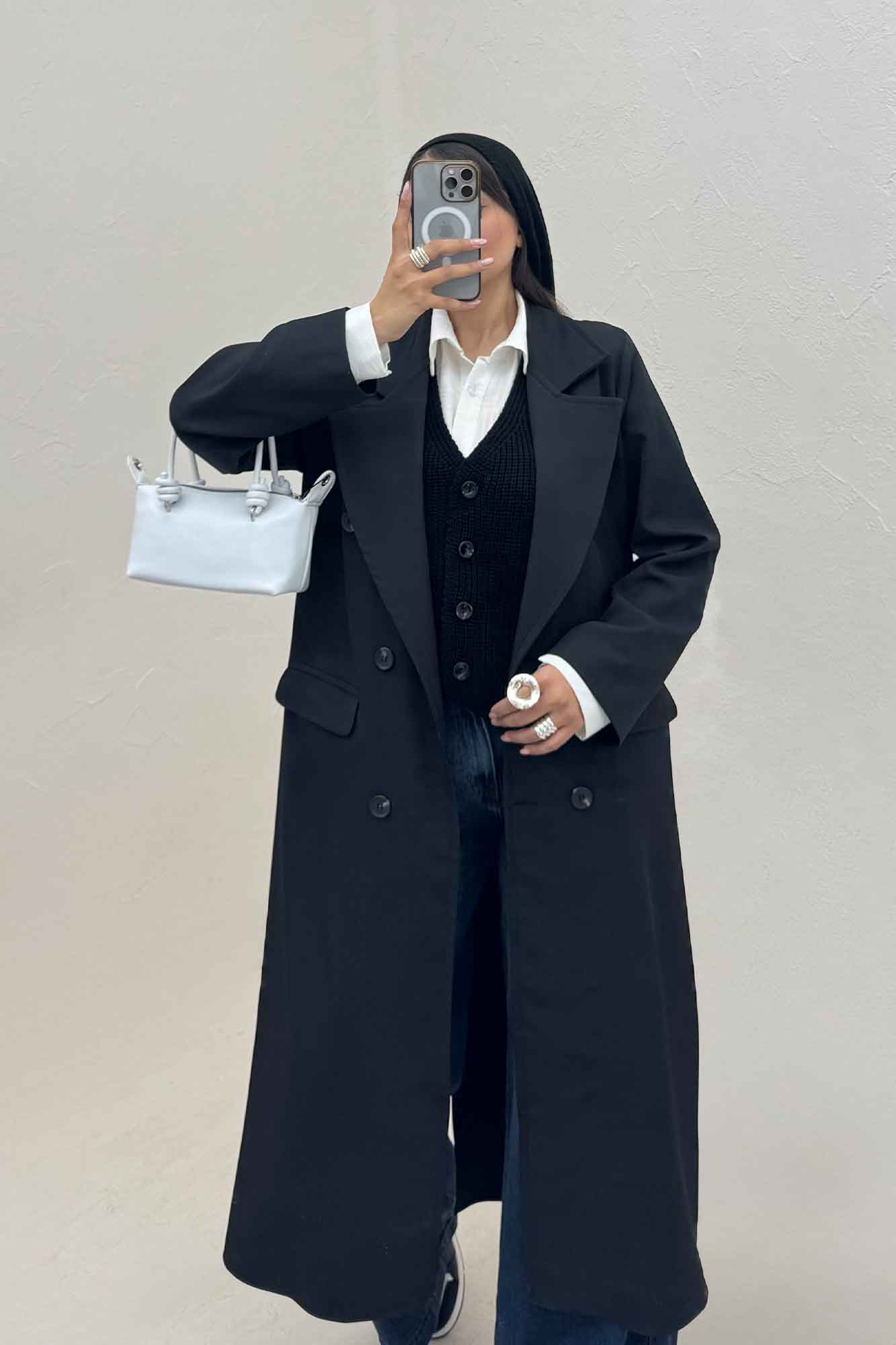 مانتو بلند بزیاق پشت چاکدار