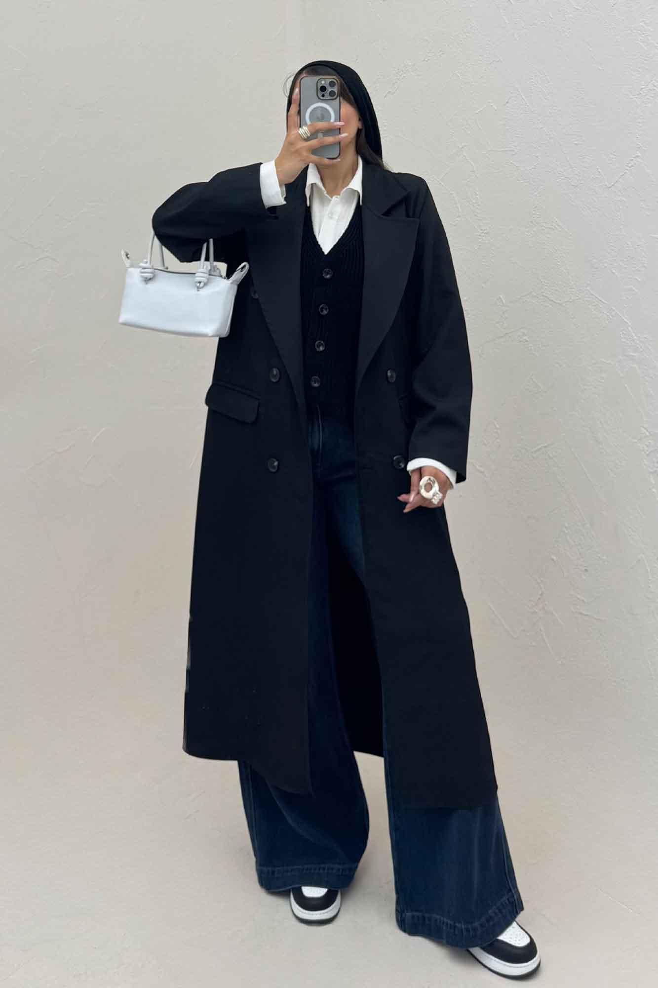 مانتو بلند بزیاق پشت چاکدار