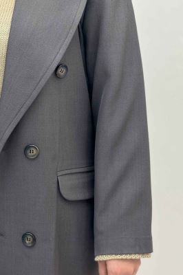 مانتو بلند بزیاق پشت چاکدار