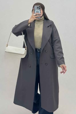 مانتو بلند بزیاق پشت چاکدار