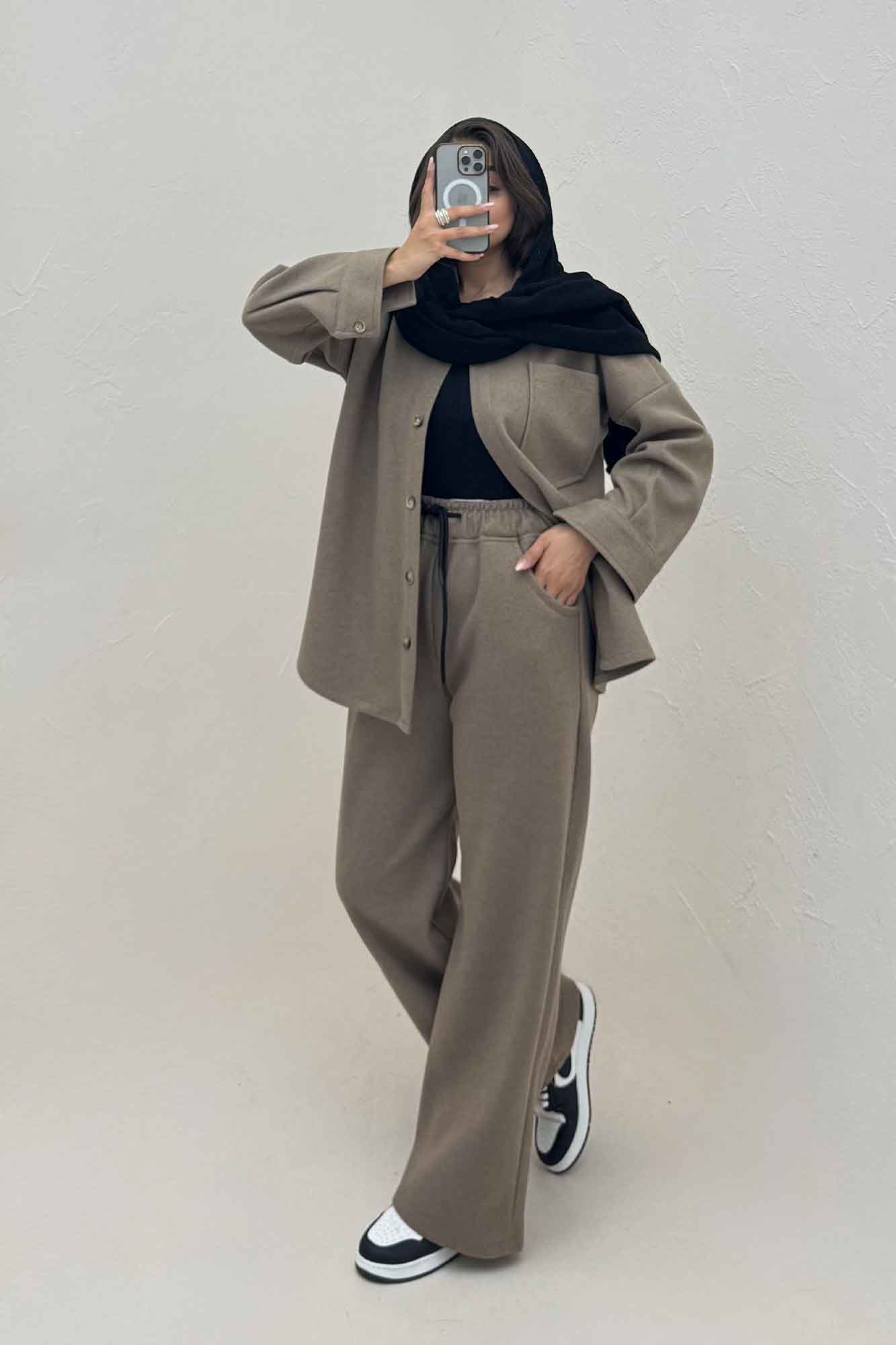 ست پالتو و شلوار فوتر تک جیب DELSA