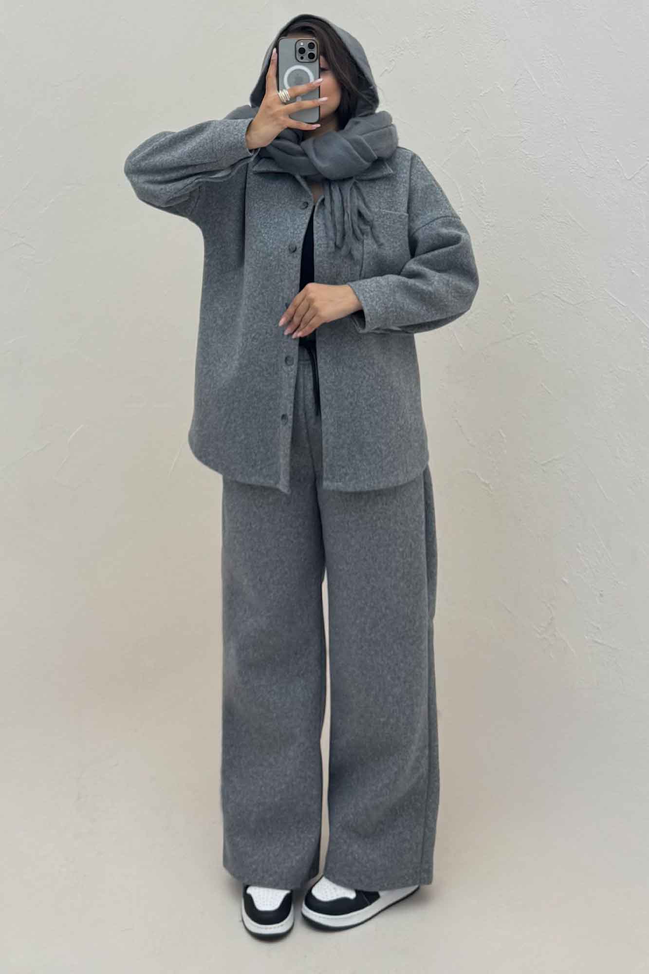 ست پالتو و شلوار فوتر تک جیب DELSA