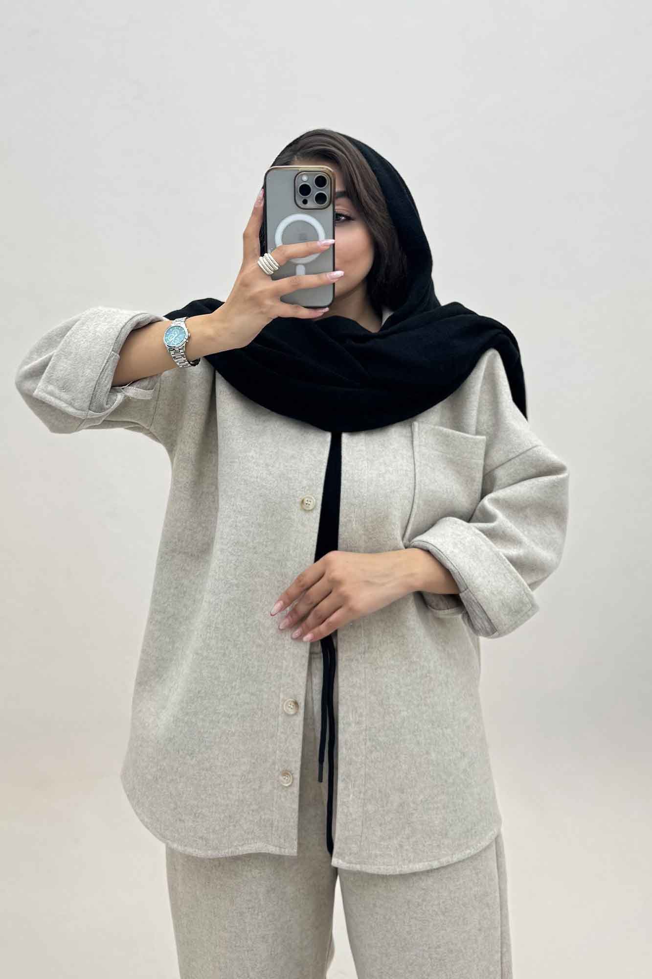 ست پالتو و شلوار فوتر تک جیب DELSA