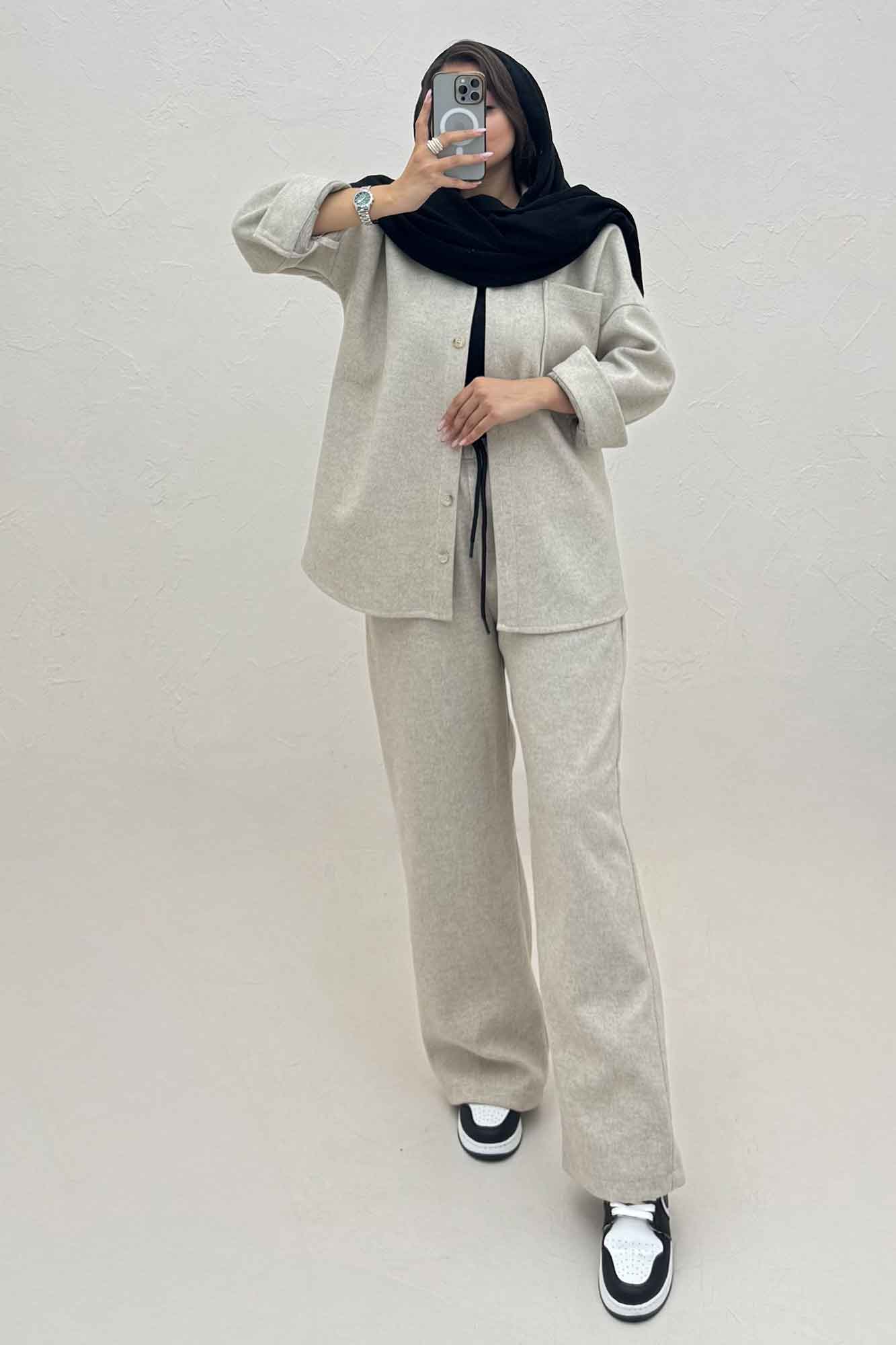 ست پالتو و شلوار فوتر تک جیب DELSA