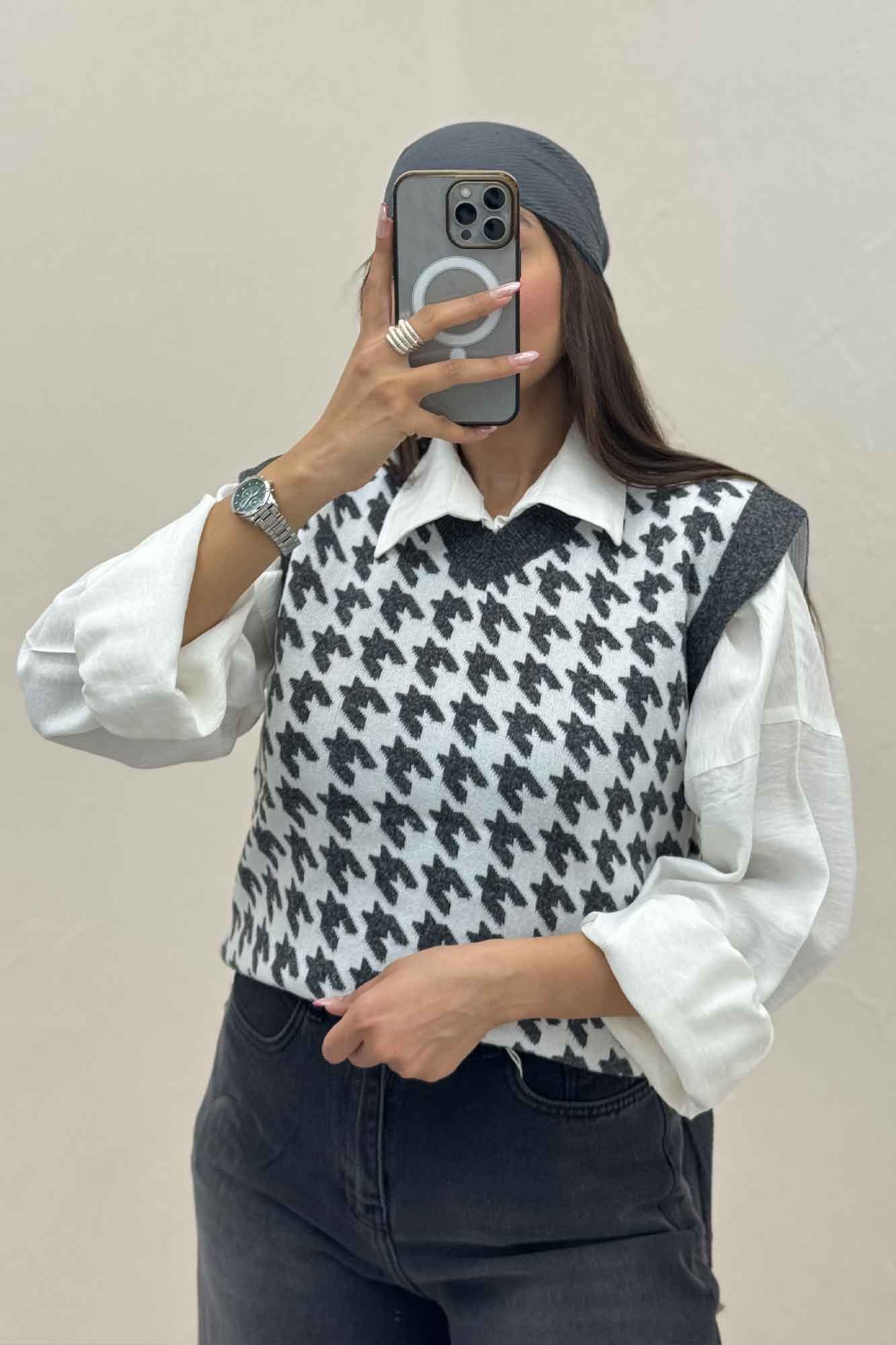 ژیله بافت یقه هفت پیچازی