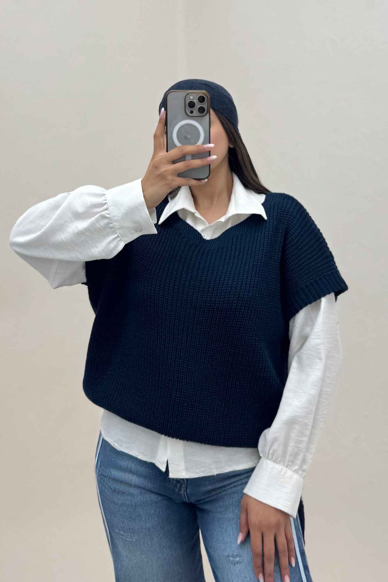 ژیله بافت یقه هفت ساده