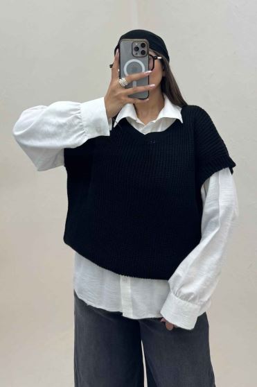 ژیله بافت یقه هفت ساده