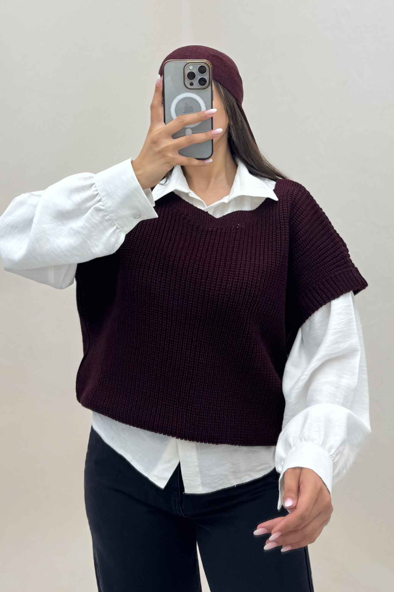 ژیله بافت یقه هفت ساده