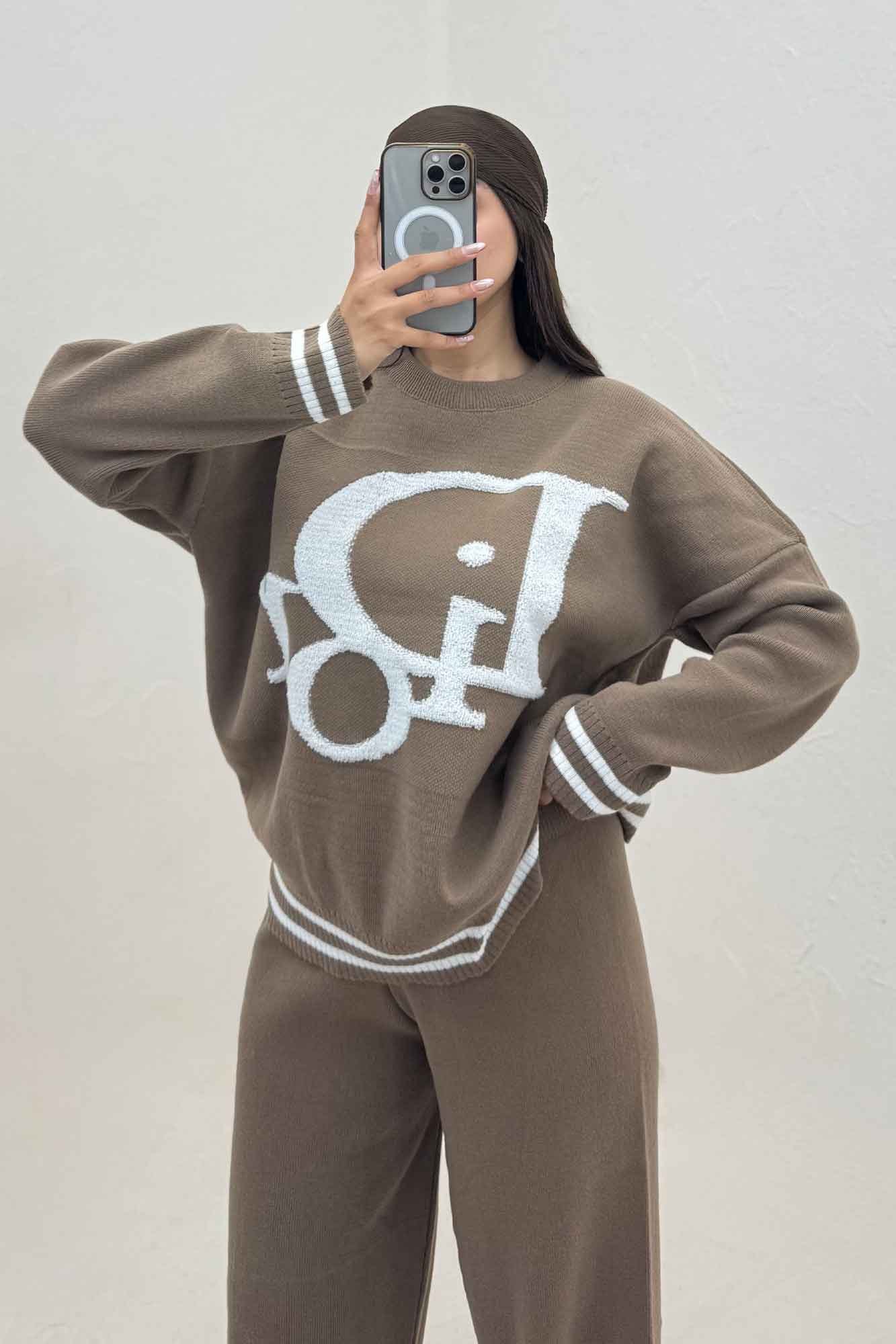 ست دورس و شلوار بافت طرح DIOR 