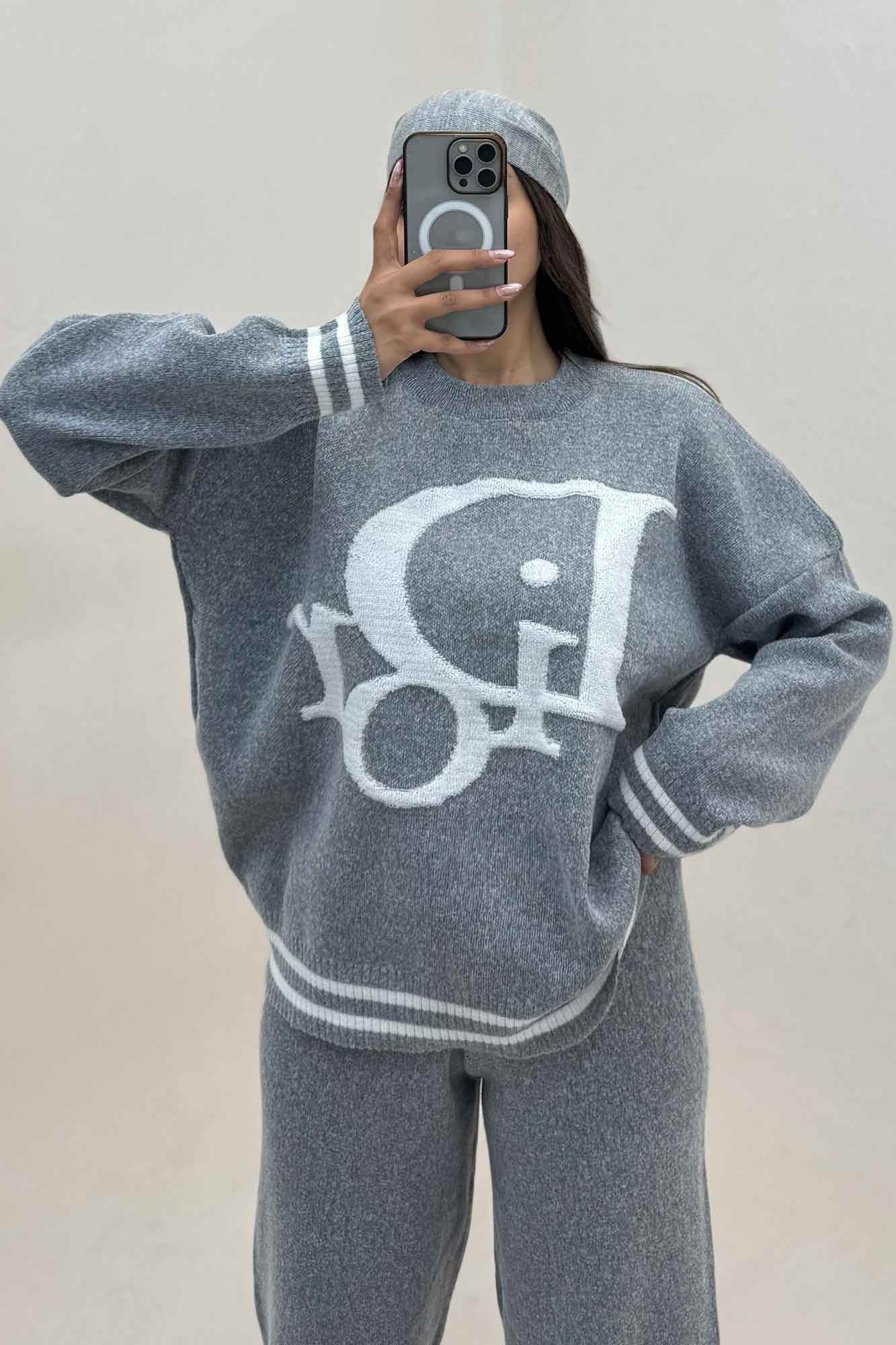 ست دورس و شلوار بافت طرح DIOR 