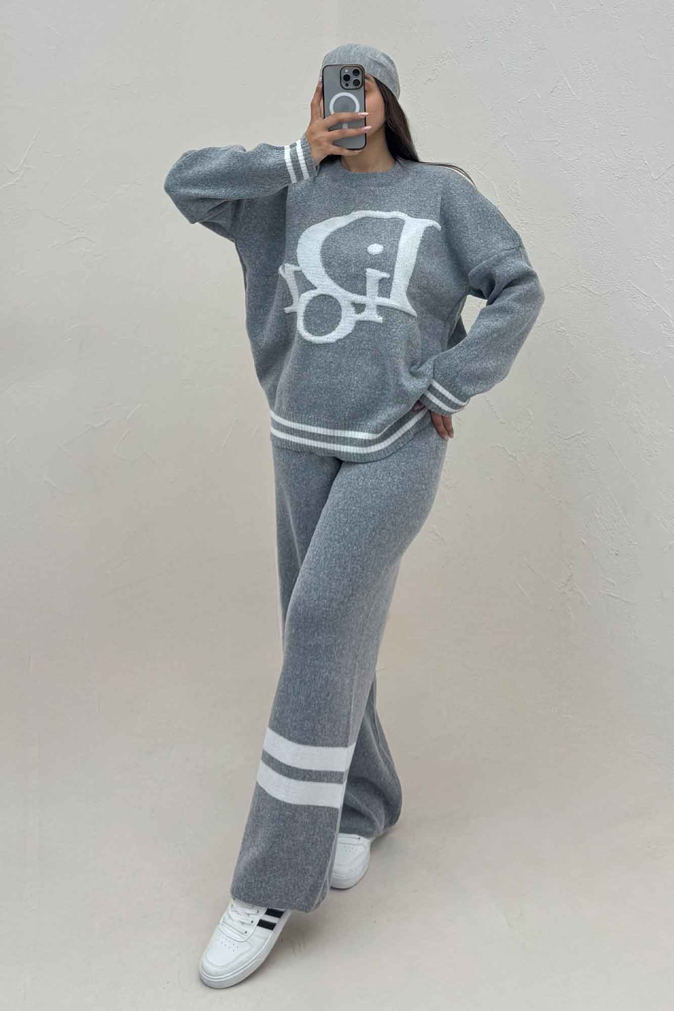 ست دورس و شلوار بافت طرح DIOR 