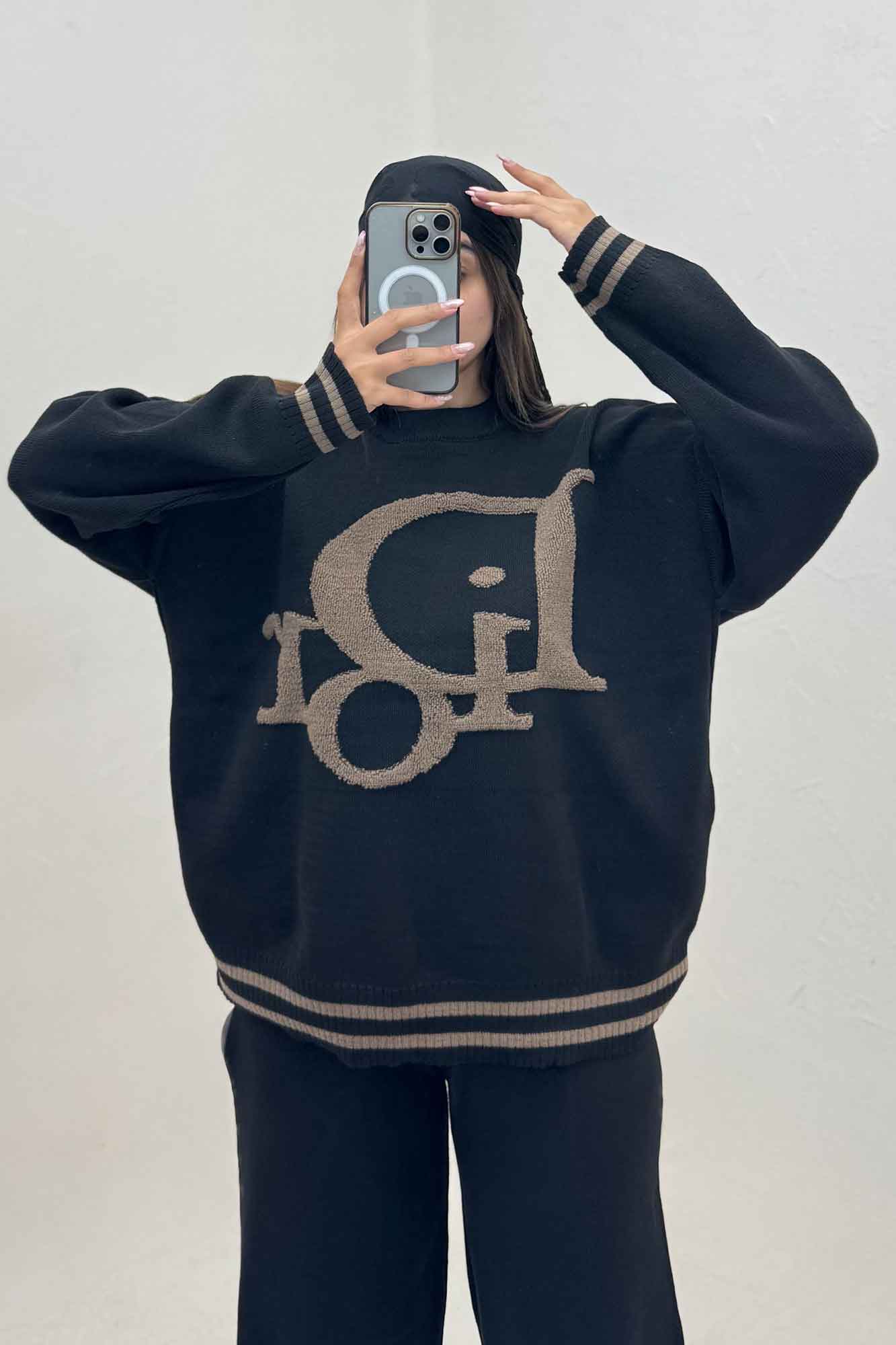 ست دورس و شلوار بافت طرح DIOR 