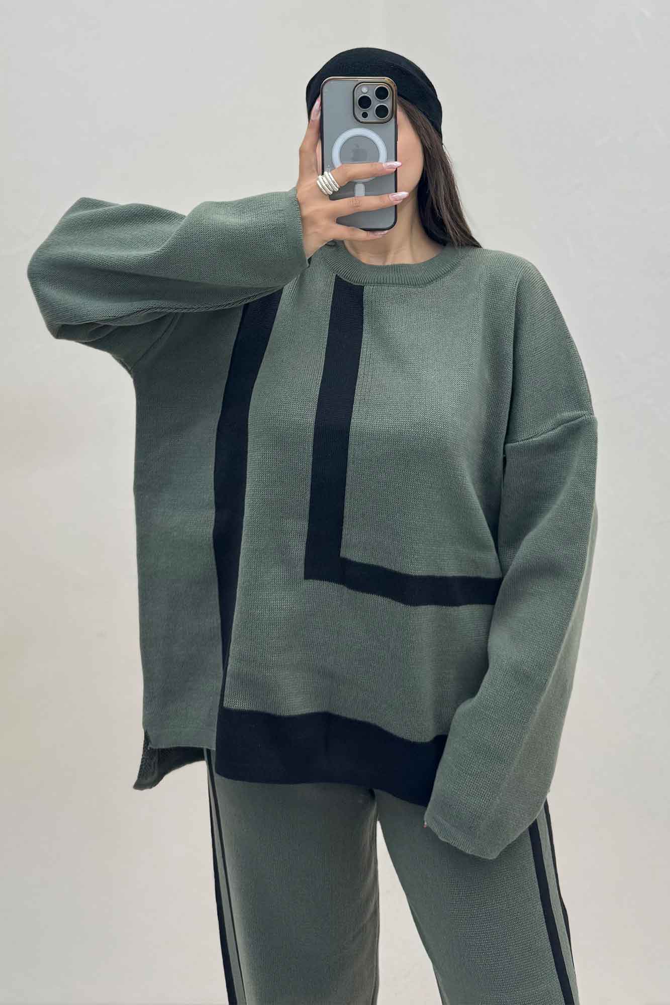 ست دورس و شلوار بافت طرح DIOR 