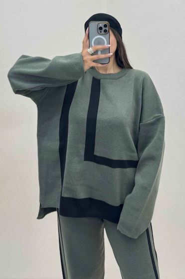 ست دورس و شلوار بافت طرح DIOR 