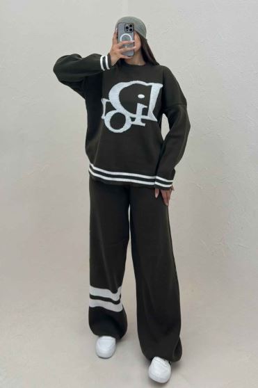 ست دورس و شلوار بافت طرح DIOR 