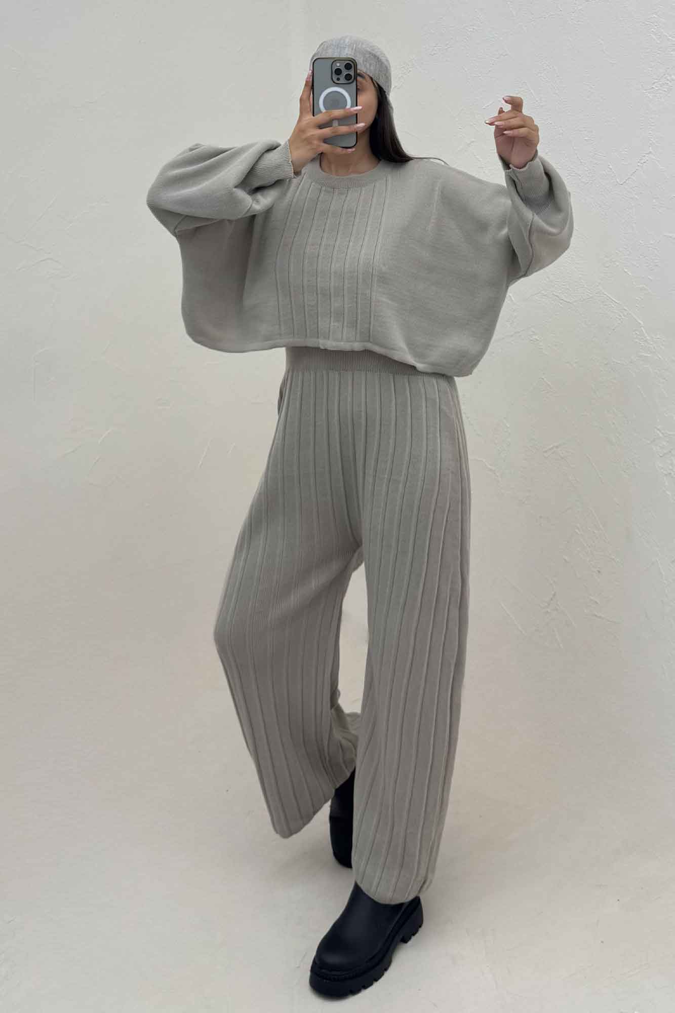 ست اورال و ژاکت بافت پیلیسه