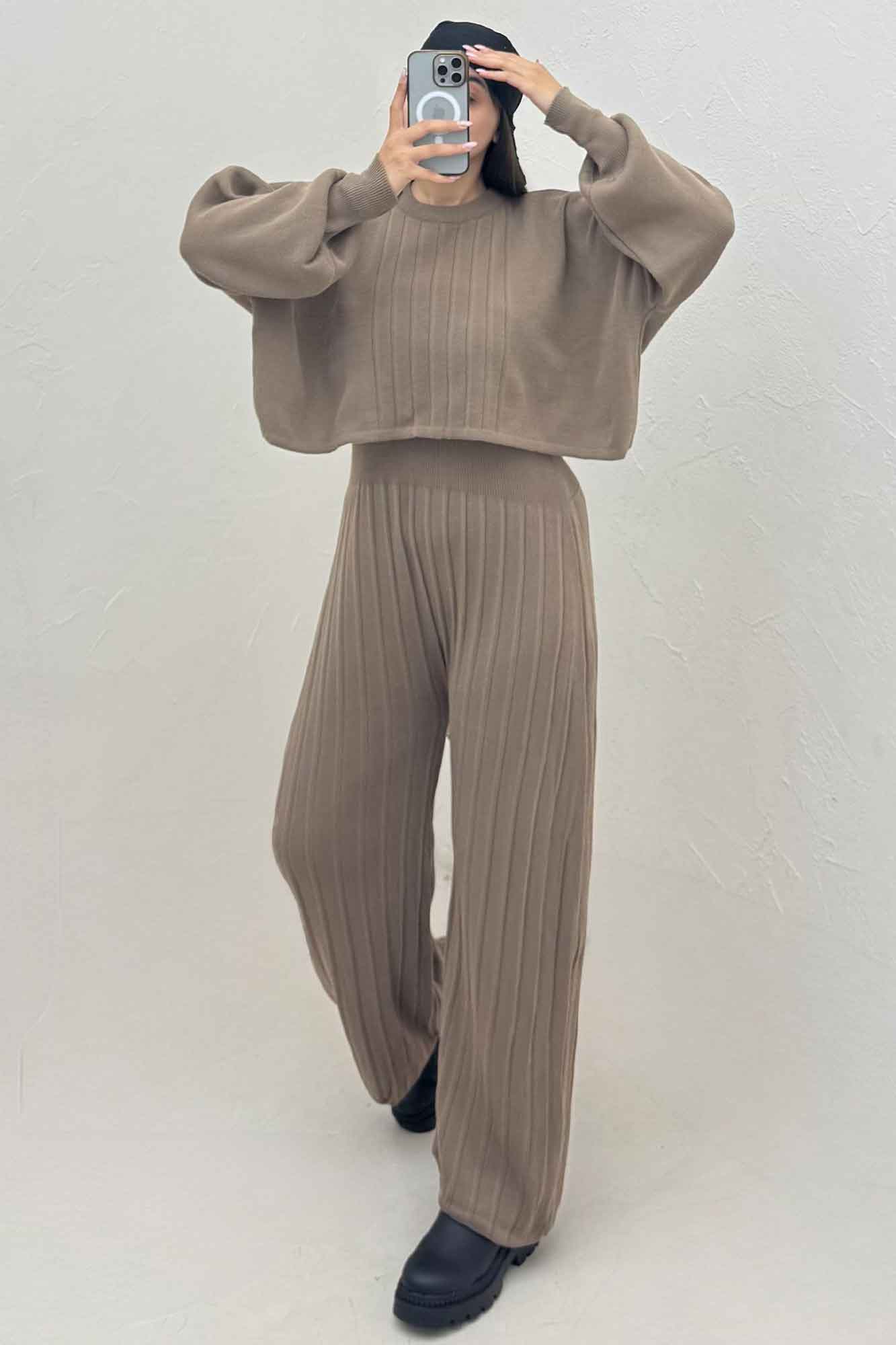 ست اورال و ژاکت بافت پیلیسه